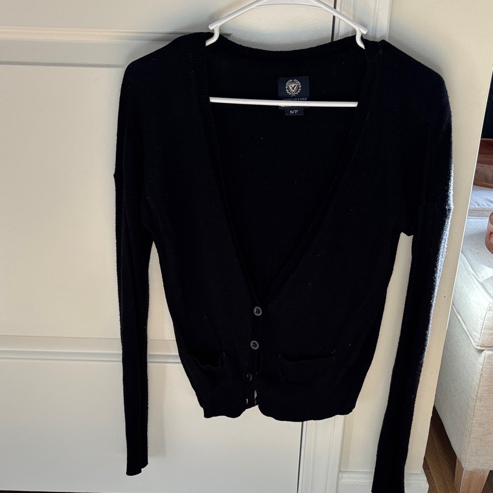 American Eagle Outfitters Black Cardigan Sweater